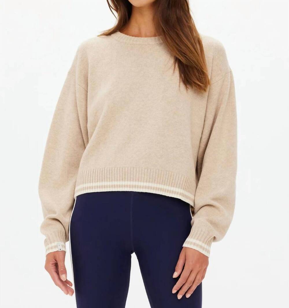 NEW THE UPSIDE xanthe crewneck wool sweater in sand